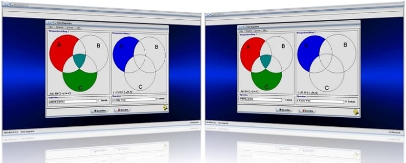 MathProf - Venn Diagramme - Venn Diagramm - Mengen - Mengendiagramm - Operatoren - Mengenoperation - Schnittmenge - Elemente - Grundmenge - Differenzmenge - Durchschnittsmenge - Plotter - Graph - Grafisch - Bild - Grafik - Rechner - Darstellung - Beispiele - Berechnen - Darstellen - Auswertung - Auswerten - Multiplizieren - Addieren - Vereinigen - Komplementmenge - Komplement - Mengenvereinigung - Teilmengen