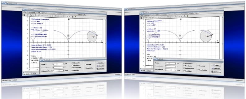 MathProf - Zykloide - Trochoide - Berechnen - Bahnkurve - Bogenlänge - Länge - Winkel - Periode - Formel - Simulation - Gleichung - Kurve - Graph - Plotten - Grafisch - Plotter - Rechner - Berechnen - Eigenschaften - Grafik - Zeichnen - Grafik - Darstellung - Berechnung - Darstellen