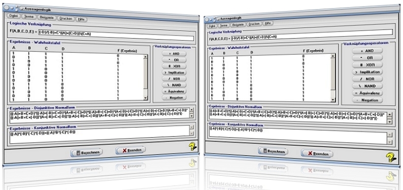 MathProf - Aussagenlogik - Logische Aussage - Logische Aussagen - Logik - Operationen - Gesetze - Negation - Regeln - Symbole - Zeichen - Wahrheitstafel - Mathematische Logik - XOR-Verknüpfung - Kombinierte Aussagen - Ergebnis - Implikationen - Aussagefunktionen - Tabelle - Operatoren - Berechnung - Wenn-Funktionen - Wenn-Oder-Funktion - Verknüpfungstabelle - Verknüpfungstafel - Verknüpfungsregeln - Rechner - Berechnen