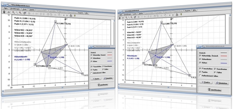 MathProf - Höhenfußpunktdreieck - Dreieck - Umfang - Fläche - Höhe - Eigenschaften - Winkel - Berechnen - Trigonometrie - Seiten - Geometrie - Höhenfußpunkt - Beispiel - Höhenschnittpunkt - Darstellen - Graph - Rechner - Grafik - Zeichnen