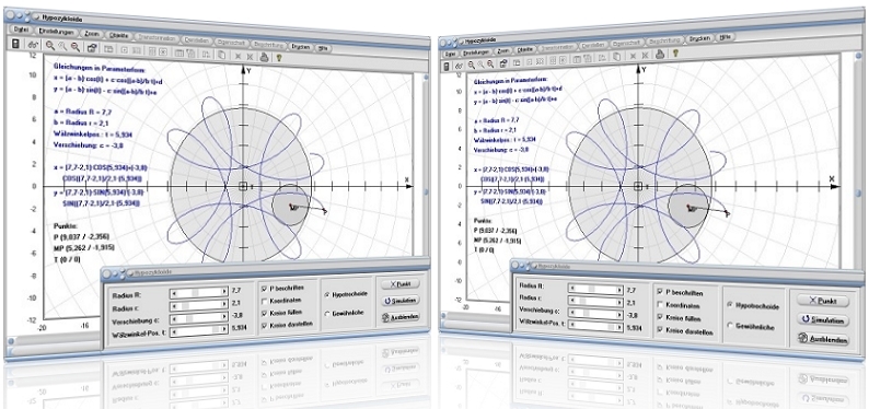 MathProf - Hypozykloide - Rollkurve - Gleichung - Integral - Kurve - Länge - Animation - Winkel - Beispiel - Darstellen - Plotten - Graph - Rechner - Berechnen - Grafik - Zeichnen - Plotter