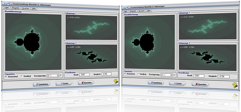 MathProf - Mandelbrotmengen - Julia Mengen - Mandelbrotmenge - Julia Menge - Apfelmännchen - Berechnen - Animation - Programm - Anwendung - Beispiel 