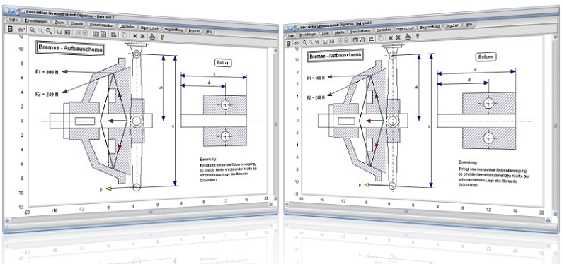 MathProf - Interaktive Geometrie - Dynamische Geometrie - Technisches Zeichnen - Technische Zeichnung - Technische Zeichnungen - Konstruktion - Geometrische Gebilde - Geometrische Objekte - Geometrische Figur - Geometrie - Formen - Geometrieprogramm - Software - Geometrieprogramm - Dynamische Geometriesoftware - DGS - Darstellen - Plotten - Grafik - Zeichnen - Software