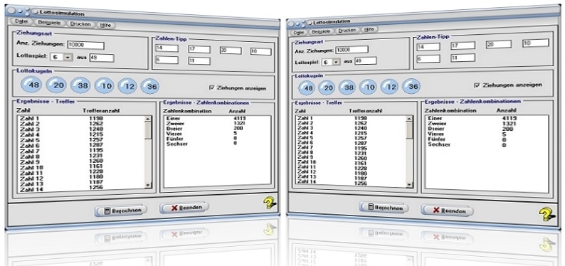 MathProf - Lotto-Simulation - Ziehung - Zufallszahlen - Lottozahlen - Zahlenlotto - Zufällige Zahl - Zufällige Lottozahlen - Lotto-Wahrscheinlichkeit - Wahrscheinlichkeit - Glücksspiel - System - Zahlenkombinationen - Rechner - Zufall - Berechnen - Möglichkeiten - Kombinationen - Wahrscheinlichkeitsrechnung
