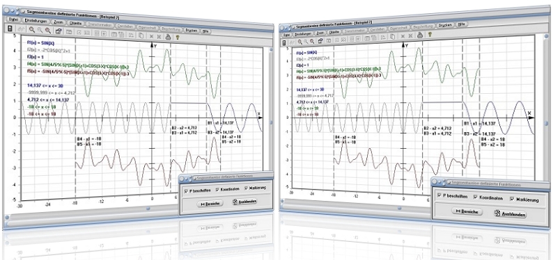 MathProf - Abschnittsweise definierte Funktion - Teilweise definierte Funktion - Stückweise definierte Funktion - Zusammengesetzte Funktion - Stückweise lineare Funktion - Abschnittsweise - Intervalle von Graphen - Zusammengesetzte Funktionen - Beispiel - Abschnittsweise definierte Funktionen - Zusammengesetzte Kurven - Intervalle - Kurvenstücke - Darstellen - Plotten - Graph - Zeichnen - Plotter