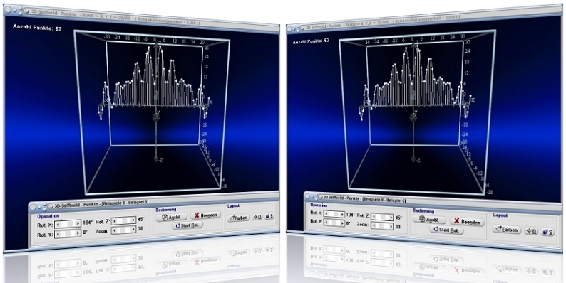 MathProf - Punkte - Raum - 3D - Koordinatensystem - Koodinaten - x y z - Grafisch - Darstellen - 3D Grafik - 3D Koordinaten - Dreidimensionales Koordinatensystem - 3 dimensionales Bild - Zeichnen - Plotter - Schaubild