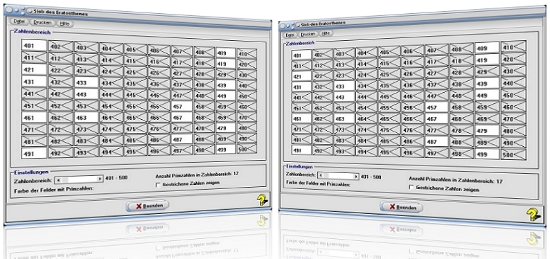 MathProf - Sieb des Eratosthenes - Eratosthenes - Eratosthenes von Kyrene - Primzahlen - Sieb - Primzahl - Ermitteln - Zahlensieb - Primzahlsieb - Rechner - Berechnen