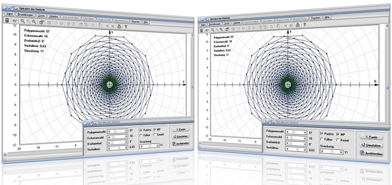 MathProf - Spirolateralkurven - Spirolateralkurve - Spirolateral - Strecke - Beispiel - Turtle-Grafik - Darstellen - Plotten - Graph - Rechner - Berechnen - Grafik - Zeichnen - Plotter