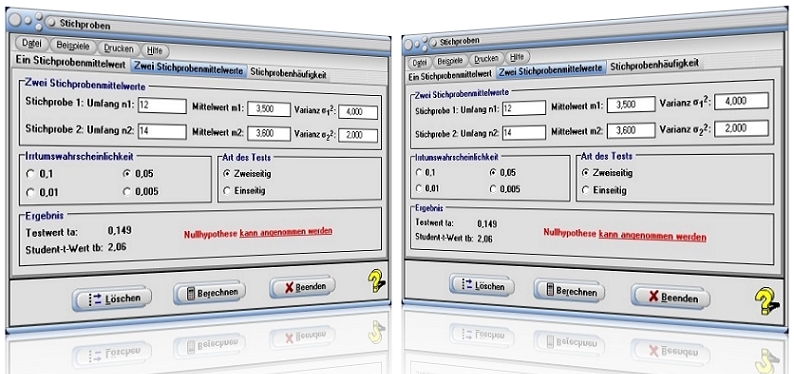 MathProf - Stichproben - Stichprobe - Häufigkeit - Stichprobenvarianz - Empirische Varianz - Auswertung - Stichprobenanalyse - Erwartungswert - Konfidenzintervall  - Stichprobenanalysen - Einseitiger Signifikanztest - Zweiseitiger Signifikanztest - Nullhypothese - Irrtumswahrscheinlichkeit - Varianz - Rechner - Berechnen