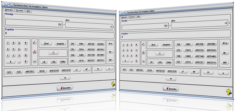 MathProf - Komplexe Zahlen - Taschenrechner - Real - Imaginär - Rechnen mit komplexen Zahlen - Addition komplexer Zahlen - Subtraktion komplexer Zahlen - Division komplexer Zahlen - Multiplikation komplexer Zahlen - Realteil komplexer Zahlen - Imaginärteil komplexer Zahlen - Betrag - Winkel - Operationen - Realteil - Imaginärteil