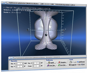 MathProf - Zylindrisches Koordinatensystem - Zylindrische Koordinaten - Zylinder - Koordinaten - Koordinatensystem - Flächen - Zylinderkoordinatensystem - Polare Koordinaten - Koordinatentransformation - Zylindrisches Koordinatensystem  - Darstellung - Gebilde - Krummlinige Koordinaten - Euklidischer Raum - Flächenelement - Volumenelement - Dreidimensional - Rotation - Bild - Darstellen - Plotten - Graph - Grafik - Zeichnen - Plotter
