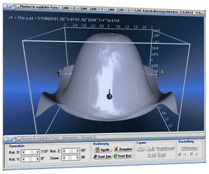 MathProf - 3D - Funktionen - Dreidimensionale Funktion - R3 - 3D-Graph - 3D-Plotter - 3D-Funktionen - 3D Rechner - 3D Darstellung - Images - Flächen - Simulator -   Flächenfunktion - Plotten - Graph - Darstellen - Plotter - Rechner