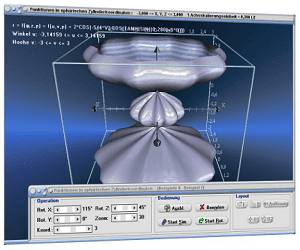 MathProf - Funktion - Sphärische Zylinderkoordinaten - Berechnen - Graph - Bilder - Darstellung - Eigenschaften - Berechnung - Darstellen - Formel - Rechner - Plot - Graphen - Grafisch - Fläche - Plotten - Transformation - Polarkoordinaten - 3D - Polarkoordinatendarstellung - Simulation - Zylinderkoordinaten - Grafik - Zeichnen - Plotter