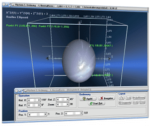 MathProf - Fläche 2. Ordnung - Kegelschnitte im Raum - 3D - Hyperflächen - Quadrik - Quadriken - R3 - Darstellung - Quadriken plotten - Quadriken zeichnen - Rotationsellipsoid - Zeichnen - Grafik - Plotten - Raum - Räumlich - Bild - Darstellen - Rechner - Berechnen - Zeichnen - Plotter