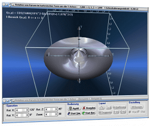 MathProf - Rotationskörper - y-Achse - Drehkörper - Dreidimensional - Simulation - Rotation - Animation - Simulation - Integralrechnung - Rotationsintegral -   Statisches Moment - Volumen - Rotationsvolumen - Mantelfläche - Mantel - Plotten - Graph - Grafisch - Bilder - Plot - Darstellung - Drehung - Drehachse - Plotter - Rechner - Berechnung