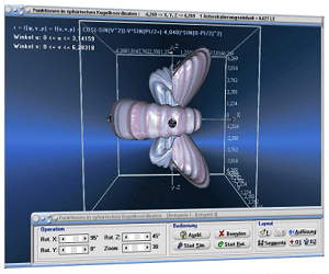 MathProf - Kugelkoordinaten - Funktionen - Flächen - 3D-Plotter - Darstellung - Sphärische Koordinaten - Graph - Plotter - Krummlinige Koordinaten - Krummlinig - Fläche in Kugelkoordinaten - Funktion in Kugelkoordinaten - Raumwinkel - Koordinatensystem - R3 - Koordinaten - Räumliche Polarkoordinaten - Koordinatentransformation - Volumenelement - 3D-Polarkoordinaten - Grafik - Zeichnen