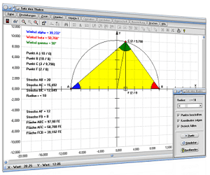 MathProf - Thalessatz - Thaleskreis - Halbkreis - Winkel - Beschreibung - Definition - Mittelpunkt - Eigenschaften - Höhe - Kreis - Radius - Fläche - Flächeninhalt