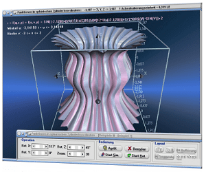 MathProf - Zylinderkoordinaten - Funktionen - Flächen - R3 - 3D-Funktionsplot - 3D-Flächen - Funktionen in Zylinderkoordinaten - Bild - Darstellen - Plotten - Graph - Grafik - Zeichnen - Plotter - Rechner