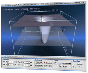 MathProf - 3D-Fläche - 3D-Plotter - Plotten - Graph - 3D-Funktionsplotter - Plot - Berechnung - Grafik - Rechner - Berechnen - Beispiel - Grafikrechner - Zeichnen - Plotter - Darstellen - 3D-Graphen erstellen - Flächen im Raum - Flächendarstellung im Raum - Flächen von Funktionen mehrerer Veränderlicher 