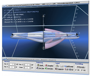 MathProf - Rotationskörper - Parameterform - Parameter - x-Achse - Radius - Mantelfläche - Bogenlänge - Schwerpunkt - Volumenschwerpunkt - Volumenintegral - Plotten - Bild - Darstellen - Plotten - Graph - Rechner - Berechnen - Grafik - Zeichnen - Plotter - Rotationsintegral  