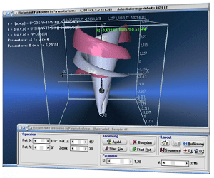 MathProf - Fläche - Funktion - x = f(u,v), y = g(u,v), z = h(u,v) - Parametrisiert - Parameterform - Grafik - Graph - Rechner - Plot - Plotter - 3D-Fläche - Surface plot - 3D - Grafiken - Graph - Plotter - Bilder - Plotten - Darstellung - Darstellen