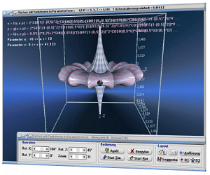 MathProf - Gekrümmte Fläche - 3D-Surface plotter - Funktionsplotter - 3D-Fläche - Plotter - Funktionen - 2 Variablen - Graph - Darstellen - Rechner - Parametrisierte Fläche - Parameter - Fläche - 3D - Raum - Räumlich