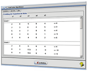 MathProf - Gauß - Algorithmus - LGS - Gleichungssystem - Lösen - Rechner - Berechnen - Gauß-Verfahren - Methode - Gleichsetzungsverfahren - Koeffizientenmatrix - Gaußsches Eliminationsverfahren - Gaußsche Elimination - Additionsverfahren - Lineares Gleichungssystem - Verfahren - Algorithmus - Gauß Jordan Algorithmus