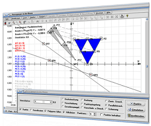 MathProf - Polygon - Stauchen - Strecken - Spiegeln  - Spiegelung - Dreieck - Viereck - Fünfeck - Sechseck - Achteck - Spiegelgerade - Spiegelpunkt - Ortslinien - Figur - Punktsymmetrie - Achsensymmetrie - Spiegelsymmetrie - Bild - Darstellen - Plotten - Graph - Rechner - Berechnen - Grafik - Zeichnen - Plotter