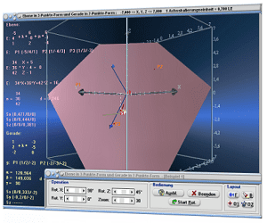 MathProf - Ebene - Punkt - Abstand - Lotgerade - Gleichung - Koordinatengleichung - Ebene im Raum - Formel - Winkel - Darstellen - Plotten - Graph - Rechner - Berechnen - Grafik - Plotter