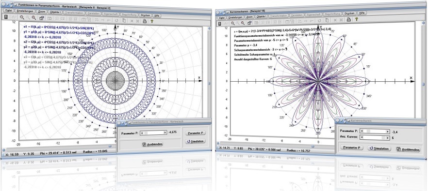 MathProf 5.0 - Bilder und Beschreibungen zu Modulen zum Fachthemengebiet Analysis