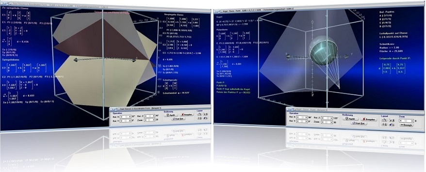 MathProf 5.0 - Bilder und Beschreibungen zu Modulen zum Fachthemengebiet Vektoralgebra