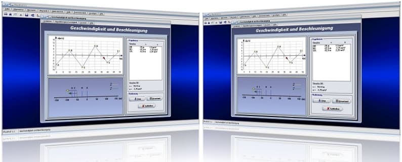 PhysProf - Mittlere Beschleunigung - Beschleunigung - Abnehmend - Zunehmend - Beschleunigte Bewegungen - Durchschnittsbeschleunigung - Nicht gleichmäßig beschleunigt - Darstellung - Verzögerung - Momentane Beschleunigung - Geschwindigkeit - Rechner - Berechnen - Zeit - Weg - Dauer - Diagramm - Tabelle