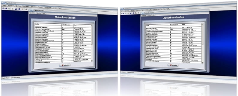PhysProf - Physikalische Konstanten - Naturkonstanten - Gravitationskonstante - Elektrische Feldkonstante - Magnetische Feldkonstante - Molares Normvolumen - Normdruck - Tabelle - Liste - Boltzmann-Konstante - Absoluter Nullpunkt - Atomare Masseneinheit - Lichtgeschwindigkeit - Avogadro-Konstante 