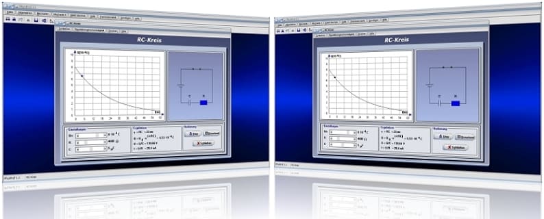 PhysProf - RC-Schaltung - Elektrischer Schwingkreis - Schwingkreis - Stromverlauf - RC Reihenschaltung - RC-Glied - Kondensator - Kapazität - Spannung - Strom - Widerstand - Ladung - Berechnen - Grafik - Rechner - Simulation - Kennlinie - Berechnung - Zeitkonstante - Zeit - Dauer