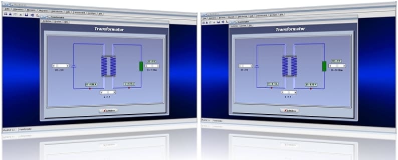 PhysProf - Transformator -  Spule - Strom - Primärspule - Sekundärspule - Primärseite - Sekundärseite - Stromstärke - Spannung - Formeln -  Widerstand - Windungsverhältnis - Rechner - Bild - Berechnen - Berechnung - Primärspannung - Sekundärspannung - Windungen