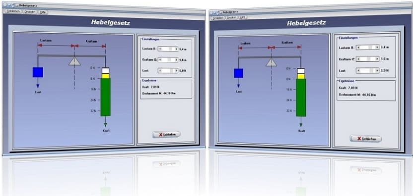 PhysProf - Hebelgesetz - Last - Kraft - Kraftwandler - Drehmoment - Lastarm - Kraftarm - Animation - Berechnen - Drehpunkt - Formel - Gleichung - Physik - Hebel - Gleichgewicht - Gewichtskraft - Gewicht - Hebelkräfte - Hebelarm - Rechner - Mechanische Kraft - Mechanische Kräfte - Versuch - Definition - Video - Wippe - Zweiseitiger Hebel - Kräftegleichgewicht - Hebelwirkung - Simulation