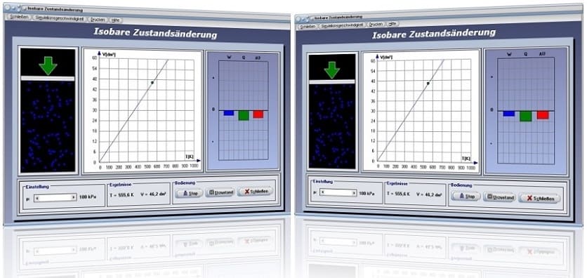 PhysProf - Isobare Zustandsänderung - Wärmeenergie - pT Diagramm - Formelzeichen - Physikalische Formeln - Physikalische Formel - Erwärmung - Entropieänderung - Definition - VT-Diagramm - Wärmekapazität - Formel - Einheit - Zustandsgleichung