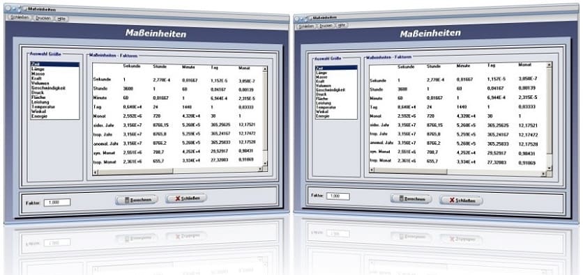 PhysProf - Maßeinheiten - Tabelle - Berechnen - Umrechnen - Größen - Physikalische Größen - Physikalische Zeichen - Tabelle für Maßeinheiten - Maßeinheiten der Physik - Physikalische Einheit - Tabellen - Raumeinheite - Umwandeln - Umrechnen