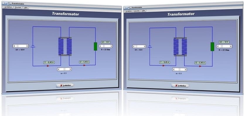 PhysProf - Transformator - Widerstand - Strom - Trafo - Idealer Transformator - Funktion - Spule - Primärspule - Sekundärspule - Stromstärke - Spannung - Wirkungsweise - Spannung transformieren - Primärspannung - Sekundärspannung - Windungen - Windungszahl - Formeln - Primärstrom - Sekundärstrom - Widerstand - Windungsverhältnis - Rechner - Berechnen