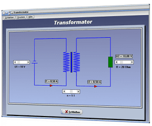 PhysProf - Transformatoren - Trafo - Idealer Transformator - Funktion - Spule - Strom - Primärspule - Sekundärspule - Primärseite - Sekundärseite - Stromstärke - Spannung - Wirkungsweise - Spannung transformieren - Verhältnis - Primärspannung - Sekundärspannung - Windungen - Windungszahl - Formeln - Primärstrom - Sekundärstrom - Widerstand - Rechner - Berechnen