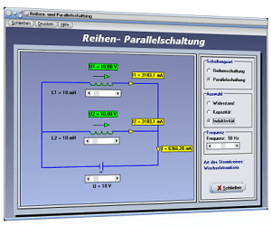 PhysProf - Reihenschaltung - Parallelschaltung - Gesetzmäßigkeiten - Schaltung - Parallel - Reihe - Leitwert - Widerstandsberechnung - Elektrischer Stromkreis - Gleichstromkreis - Wechselstromkreis - Gleichstrom - Wechselstrom - Spannung - Strom - Stromstärke - Widerstände - Stromkreis - Gesetze - Teilstrom - Teilspannung - Berechnen - Rechner