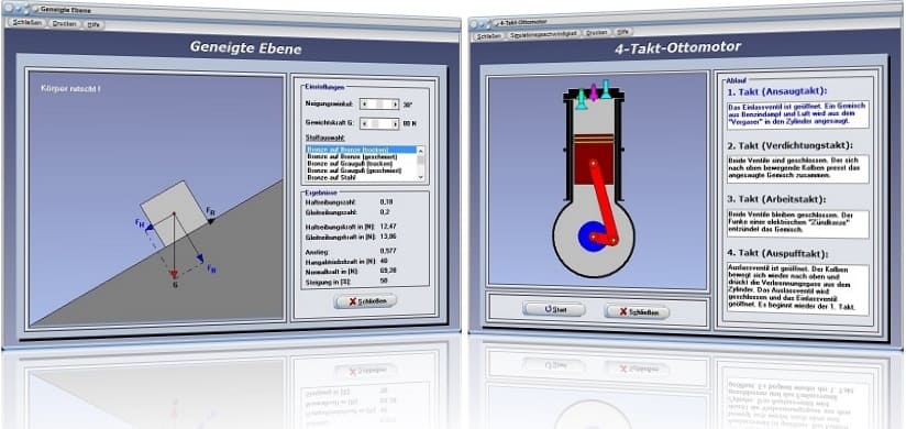 PhysProf 1.1 - Bilder und Beschreibungen zu Modulen zum Fachthemengebiet Mechanik