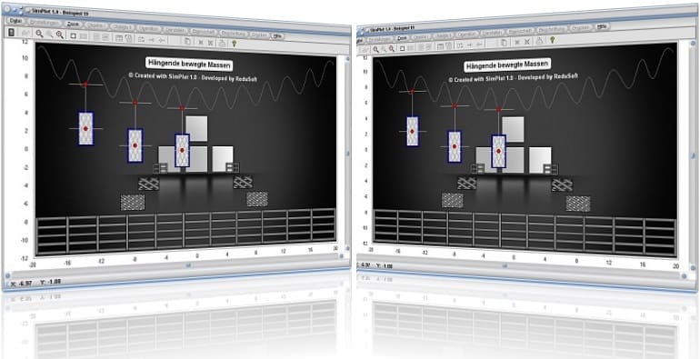 SimPlot - Grafiken - Simulationen - Mathematisch - Physikalisch - Technisch - Programm - Kurvenbahn - Bewegungsablauf - Präsentation - Kurve - Funktion - Auswertung - Plotten - Graph - Rechner - Bewegt - Struktogramm