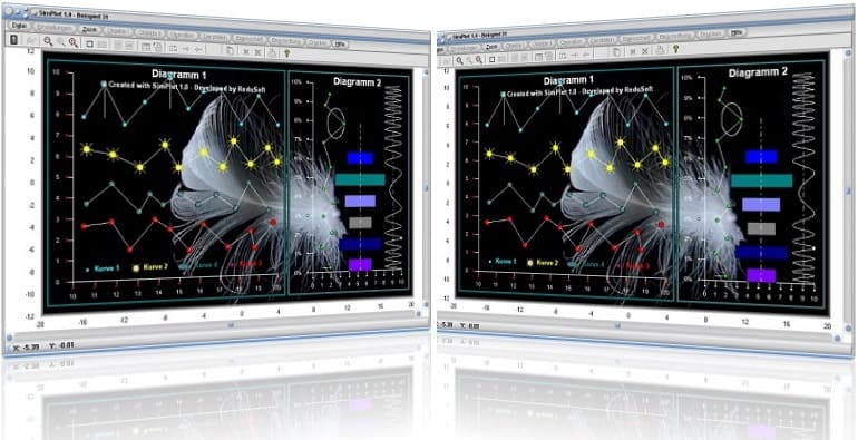 SimPlot - Diagramme - Linien - Punkte - Zeichnen - Grafik - Animation - Technisch - Technik - Mathematik - Physik - Geometrie - Wissenschaftlich - Wissenschaft - Publikationen - Bilder - Plotter