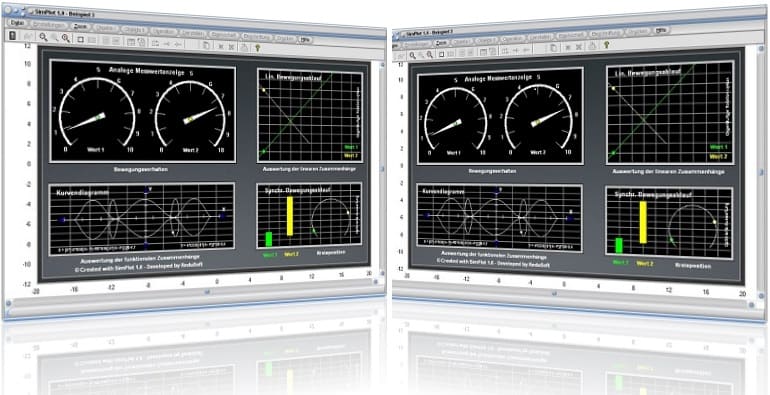 SimPlot - Auswertung - Diagramm - Technisch - Simulieren - Simulator - Grafik - Echtzeit - Animation - Graph - Zeiger - Rotieren - Plotten - Darstellen