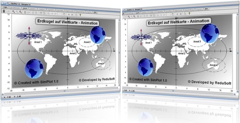 SimPlot - Elliptische Bahn - Erdkugel- Animation - Weltkugel Tool - Grafisch - Grafiken - Plotten - Darstellen - Bild - Simulieren