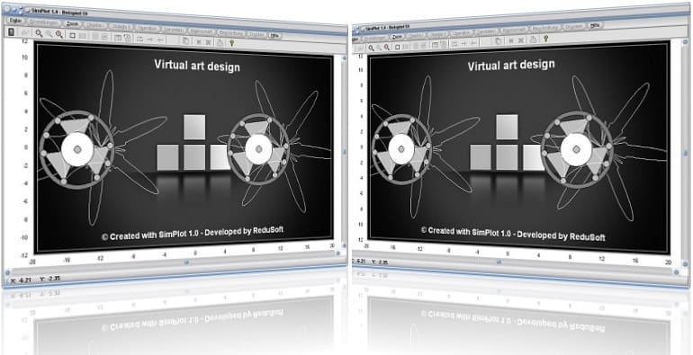 SimPlot - Grafiken - Mathematisch - Computersimulation - Präsentation - Grafik - Physik - Bewegung - Steuerung - Ablauf - Simulation - Software - Kreisbahnbewegung Bewegungssteuerung - Steuerung - Software - Programm - Grafik - Numerisch - Bildlich - Visuell - System - Systematisch - Animationen - Systeme