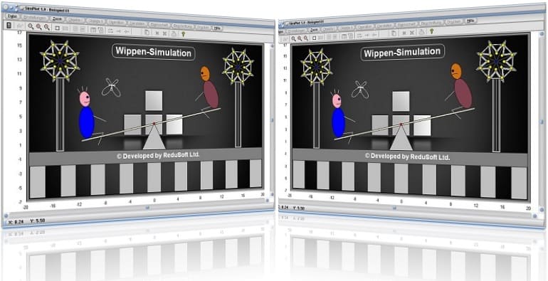 SimPlot - Wippe - Schaukel - Vorgang - Hebel - Animiert - Grafik - Riesenrad - Schaukel - Diagramm - Simulation - Rotation - Drehen - Bewegen - Infografik - Information - Plotten - Image