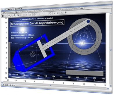 SimPlot - Zylinder - Bewegung - Animation - Technik - Technisch - Grafik - Bilder - Schaubild - Plotter - Grafiken