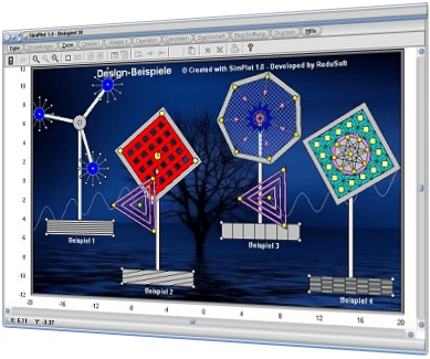SimPlot - Software - Rechner - Darstellen - Illustration - Illustrieren - Anwendung -  Rotation - Verschiebung - Streckung -  Steuerung - Transformation - Grafik - Graph